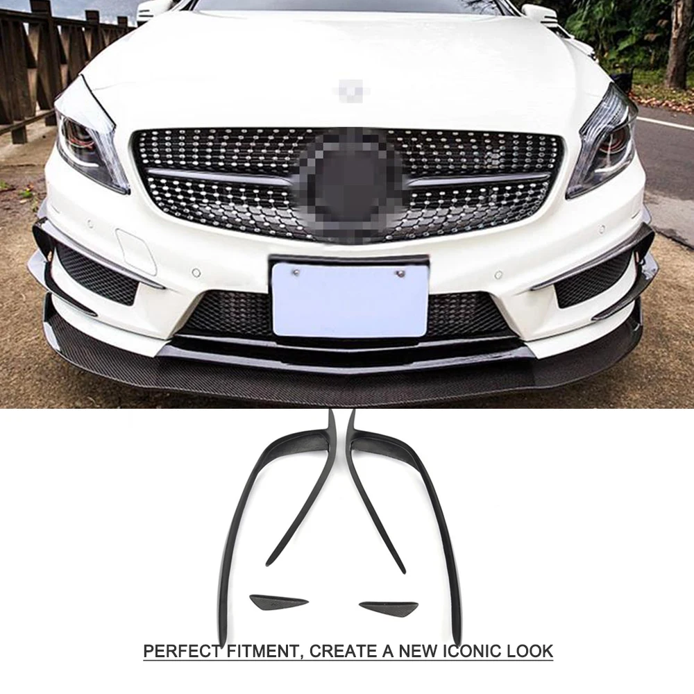 Автомобильный передний бампер Splitter Fin Canards спойлер для Mercedes Benz A180 A200 A250 AMG A45 2013 2016