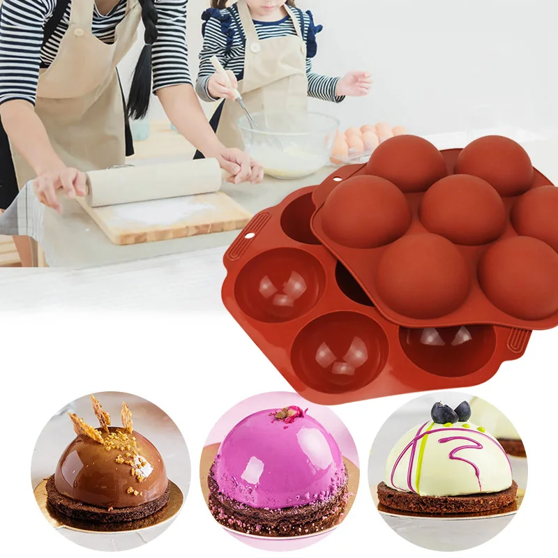 

Half Sphere Silicone Soap Molds Bakeware Cake Decorating Tools Pudding Jelly Chocolate Fondant Mould Ball Biscuit Baking Moulds
