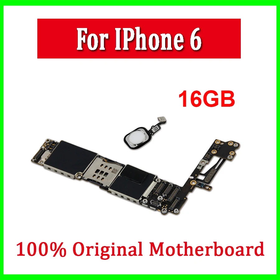 For iPhone 6 Original Motherboard Unlocked Logic Board With Touch ID Good Working Mainboard IOS Full Chips 16GB 64GbB 128GB | Мобильные