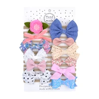 1 set nylon floral bows solid baby headband elastic hair band for baby girls handmade hairband turban headwear hair accessories
