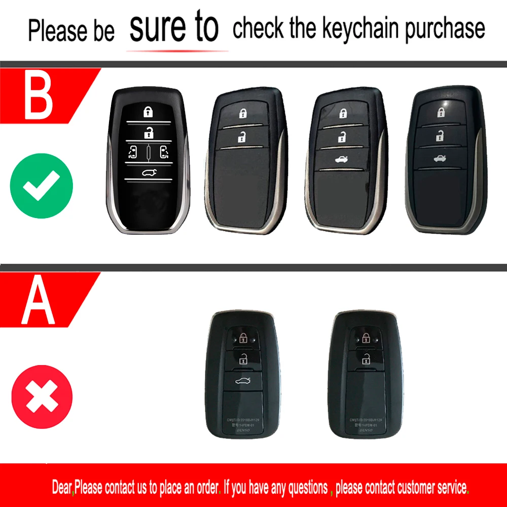 

Car Key Case For Toyota Key Cover For Chr Rav4 Auris Avensis Prius Aygo Camry Corolla Land Cruiser 200 Prado Crown Car Key Fob