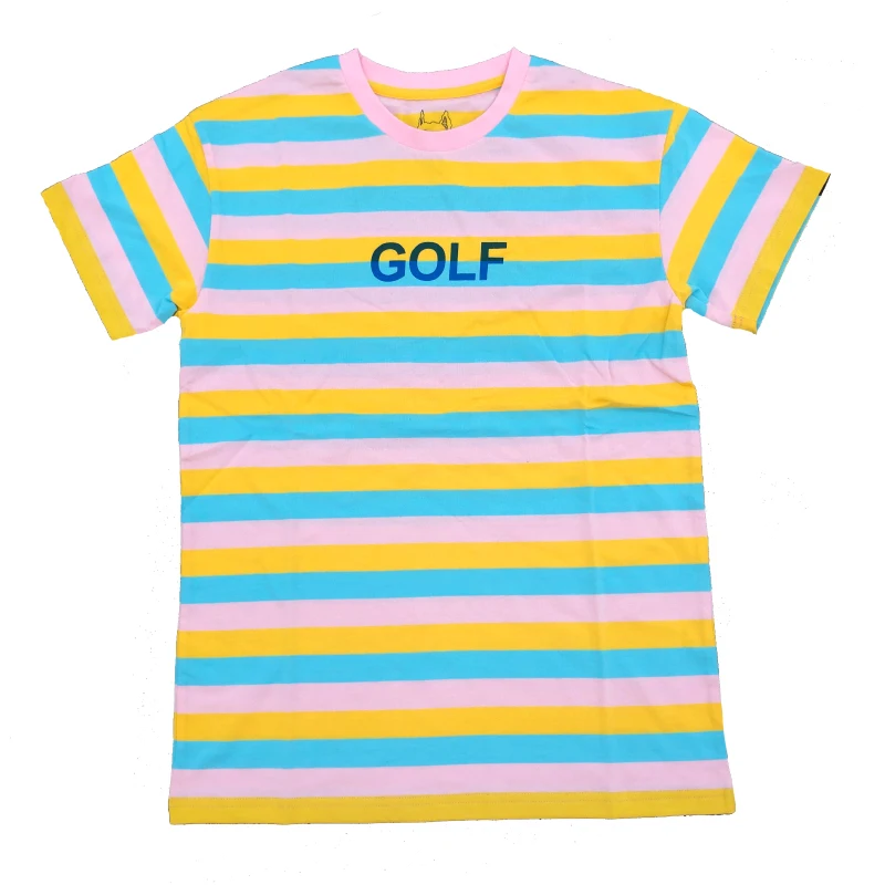 

New 2021 Striped golf Le Fleur Tyler The Creator T Shirts T-Shirt Hip Hop Skateboard Street Cotton T-Shirts Tee Top #AB50