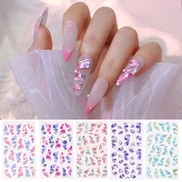 5d decals ribbon nail art stickers fairy embossed nails sticker glitter ballet line self adhesive charm diy manicure decorations