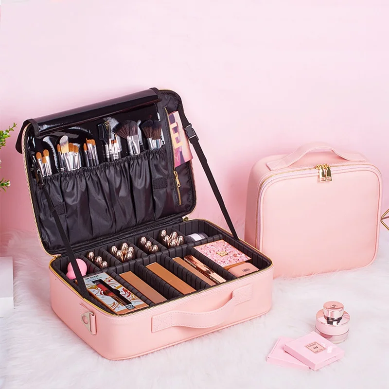 Jual Mewah Tas Kosmetik Rias Profesional Tas Travel Organizer Case Kecantikan Perlu Membuat Penyimpanan Kecantikan Kotak
