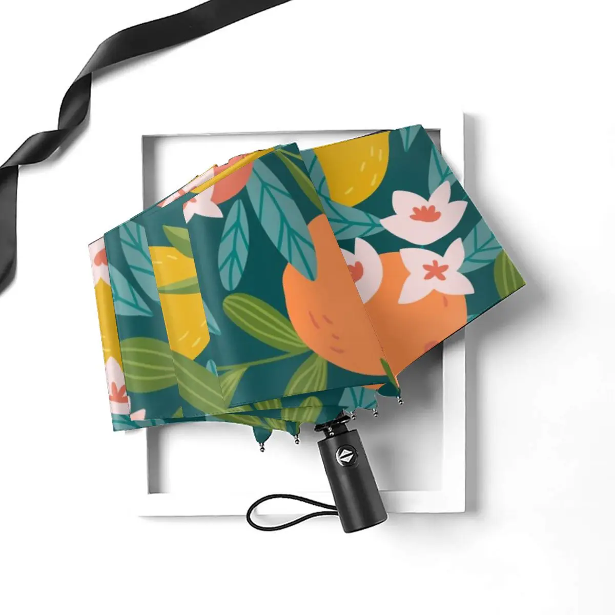 Offerte Tropical Summer Arance Limoni E Fiori Antivento Automatico Pieghevole Invertito Ombrello Portatile Paraguas Per Uomo Donna