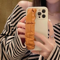 luxury simple personalized collocation pleated leather wristband phone cover for iphone 11 12 pro max 7 8p se xs xr phone cases