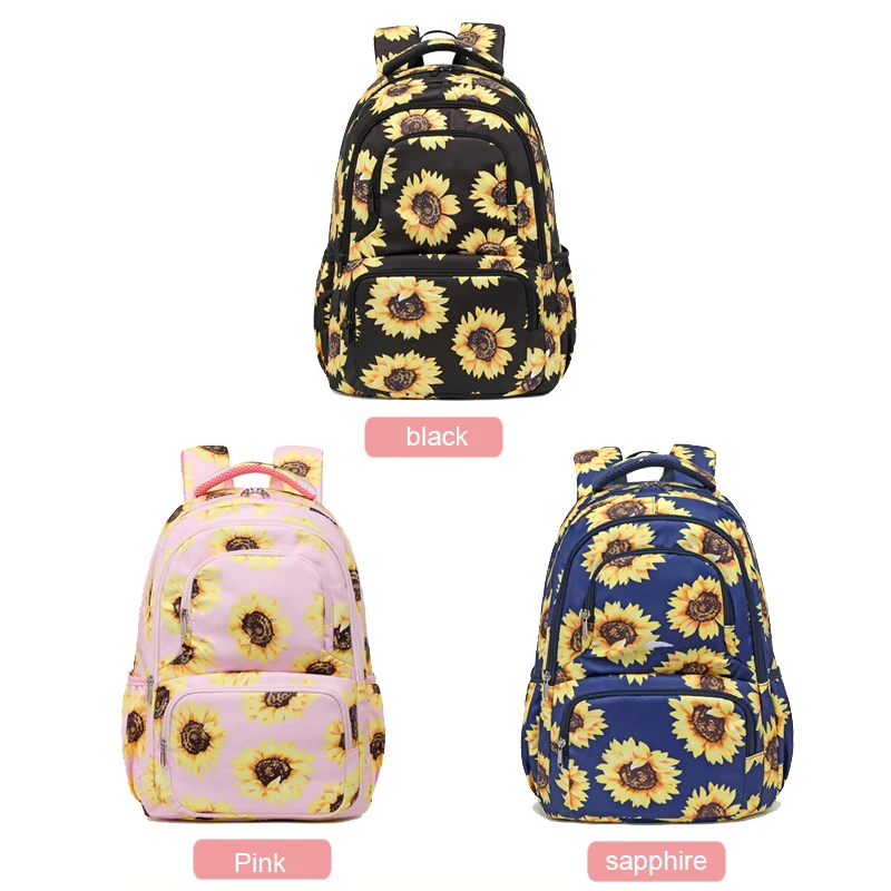 

Vintage Style Print Sunflower Pattern 2021 Backpacks For School Teenagers Girls Bags Fashion Women Travel Back Pack
