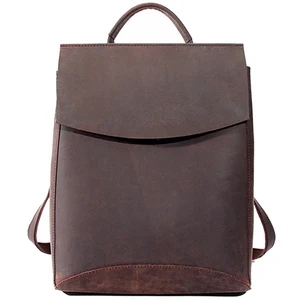 Женский рюкзак из натуральной кожи Crazy Horse, повседневный школьный ранец из натуральной воловьей кожи на ремне для ноутбука, сумка ручной работы