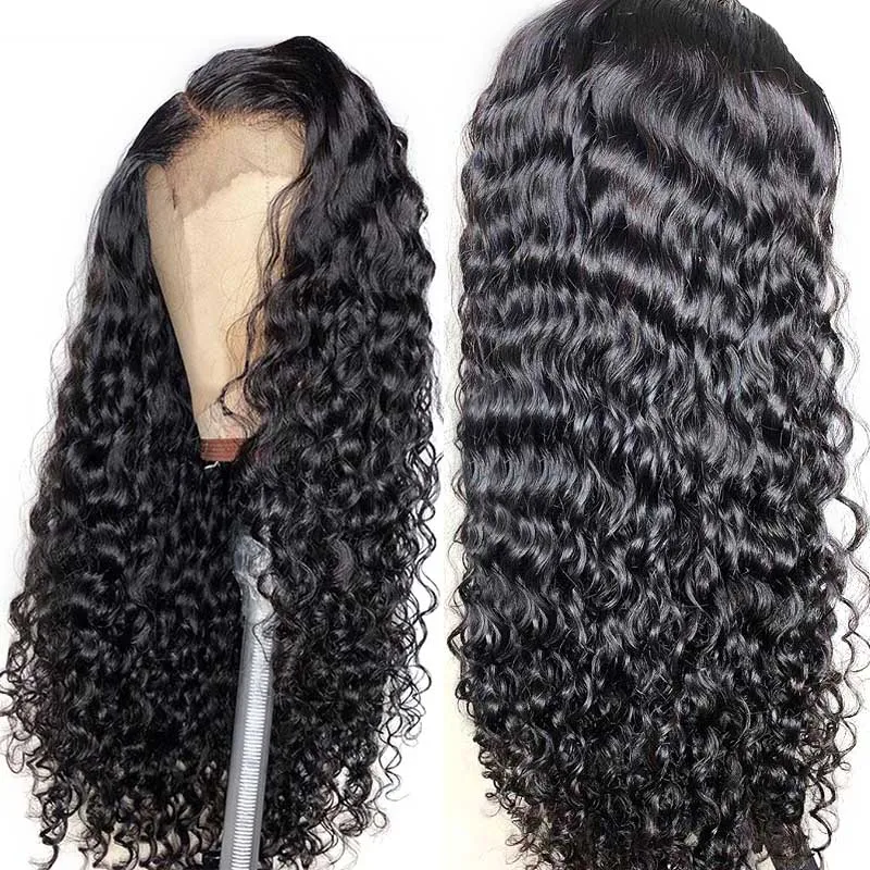 natural curly wig 13X6 глубокий часть Синтетические волосы на кружеве парик с ребенком волосы с эффектом деграде(переход от вьющиеся короткие парики из человеческих волос бразильские волосы Remy, блонд, 150% Плотность - Цвет: natural curly wig