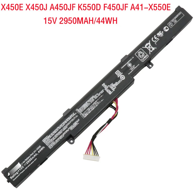 

15V 2950mAh 44Wh New A41-X550E X550E Batter For ASUS X550A X550Z X550ZA D451V K450V K550E F450 X751M X750J X750JA F751MJ 100603E