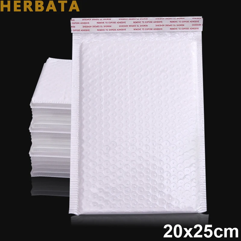 HERBATA (200*250 мм) 10 шт./лот конверты с белым жемчугом курьерские Сумки
