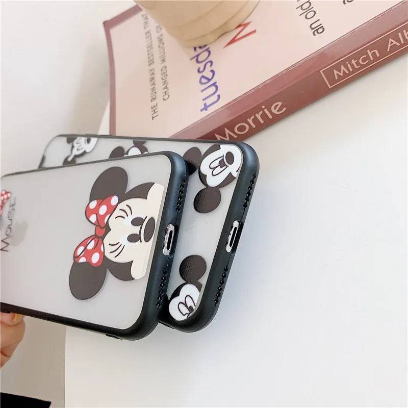 FastDeng простой мультяшный чехол с Микки и Минни для iPhone 6, 6s, 7, 8 plus, матовый чехол с милым рисунком мышки для iPhone X, XR, XS, Max, чехол
