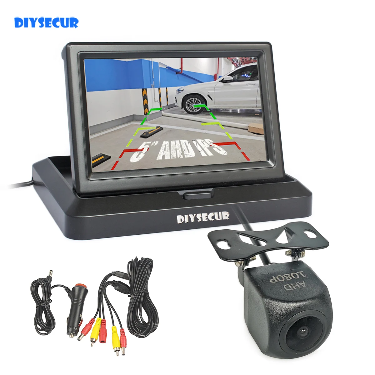 Автомобильная камера заднего вида DIYSECUR, камера заднего вида с 5 "AHD IPS 1024x600, разрешение 1920*1080, углом обзора 170 градусов, функцией ночного видения Starlight