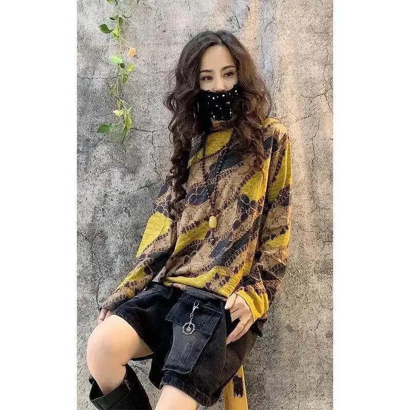 

2020 Spring and Autumn Fashion Joker Leisure High Stretch Loose Skinny T-Shirt Backing Shirt Women's Top Tide