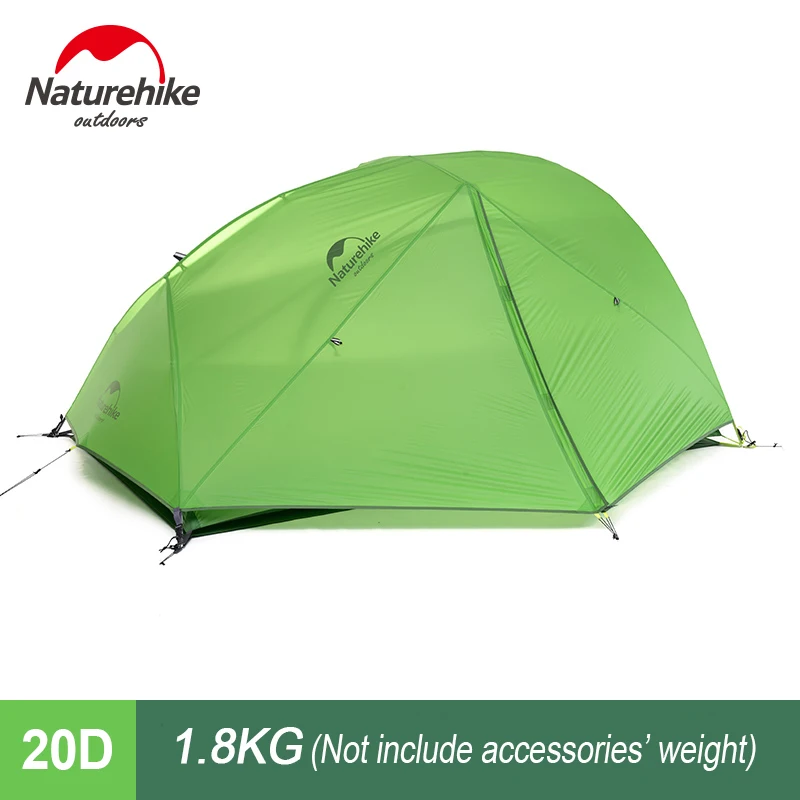 Verkaufen NatureHike Neue Verbesserte Stern-Fluss 2 Person 4 Saison Outdoor Camping Wandern Zelt Doppel-schicht Wasserdichte Zelt W/matte NH17T012-T