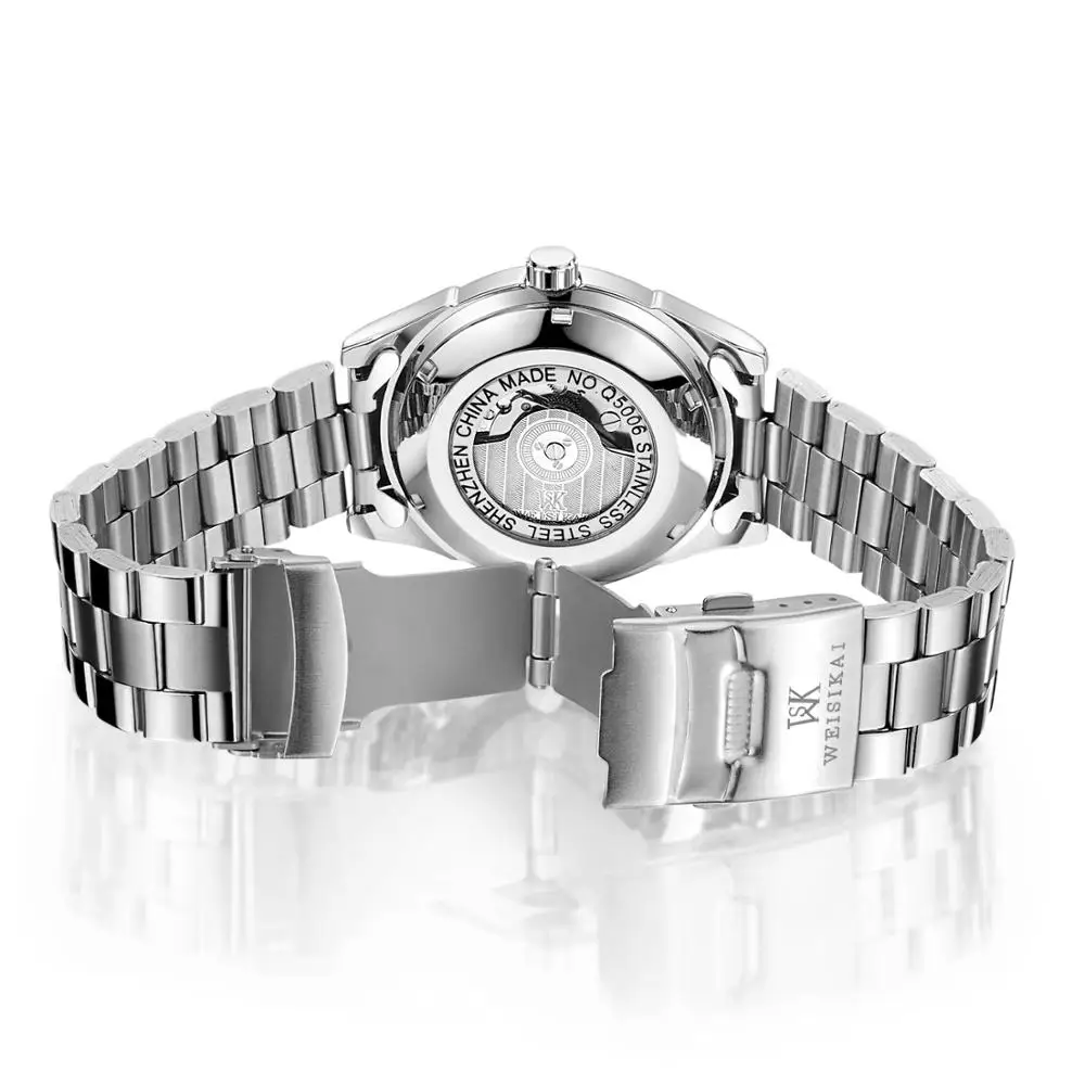Мужские механические часы WEISIKAI Топ бренд класса люкс мужские минималистичные из
