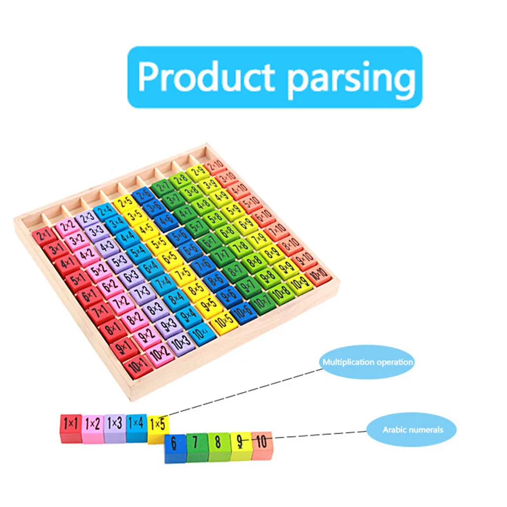 Детский деревянный стол для обучения и развития 10 х10 блоков|Юный математик| |