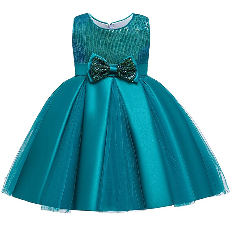 Платье принцессы с цветочным узором для девочек на свадьбу вечеринку блестящее