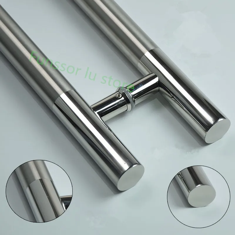 Стеклянная Дверная ручка из нержавеющей стали матовая/полированная h образный