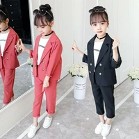 girls suits coat pants 2pcs kids cotton 2021 cool spring autumn high quality formal%c2%a0sport teenagers children sets outfits%c2%a0
