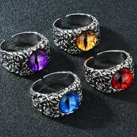 retro vintage metal color rings for men women evil eye fashion punk opening ring jewelry gift high quality accessories wholesale
