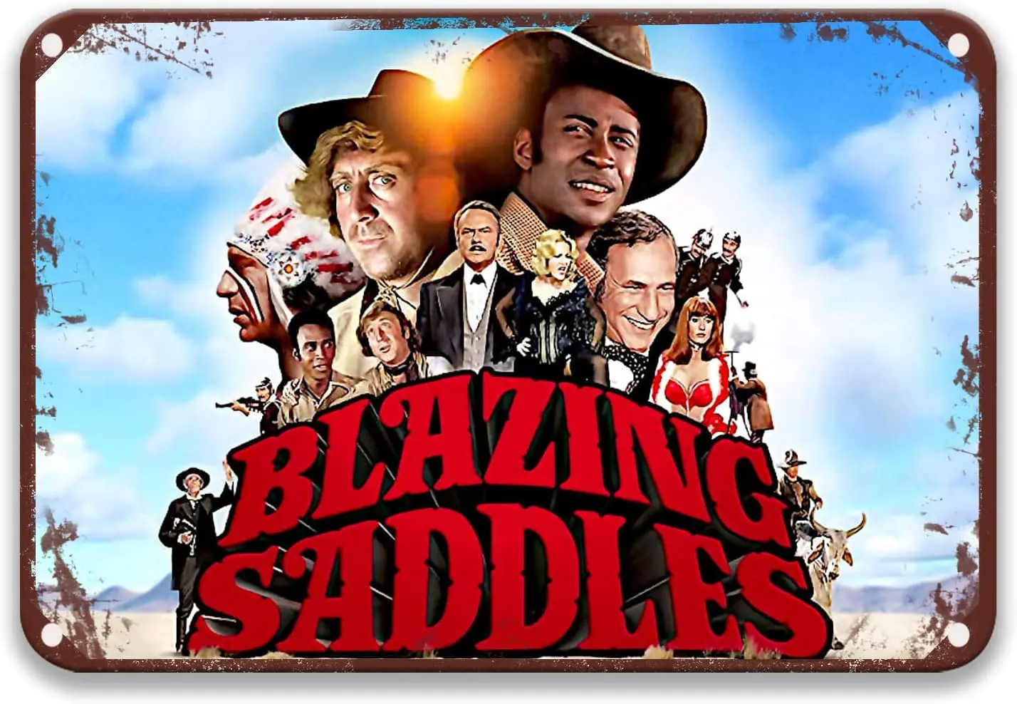 

Blazing Saddles(1974),Vintage Movies Metal Tin Signs Classic for Bedroom Country Home Decor Farmhouse Home Art 8x12 Inches