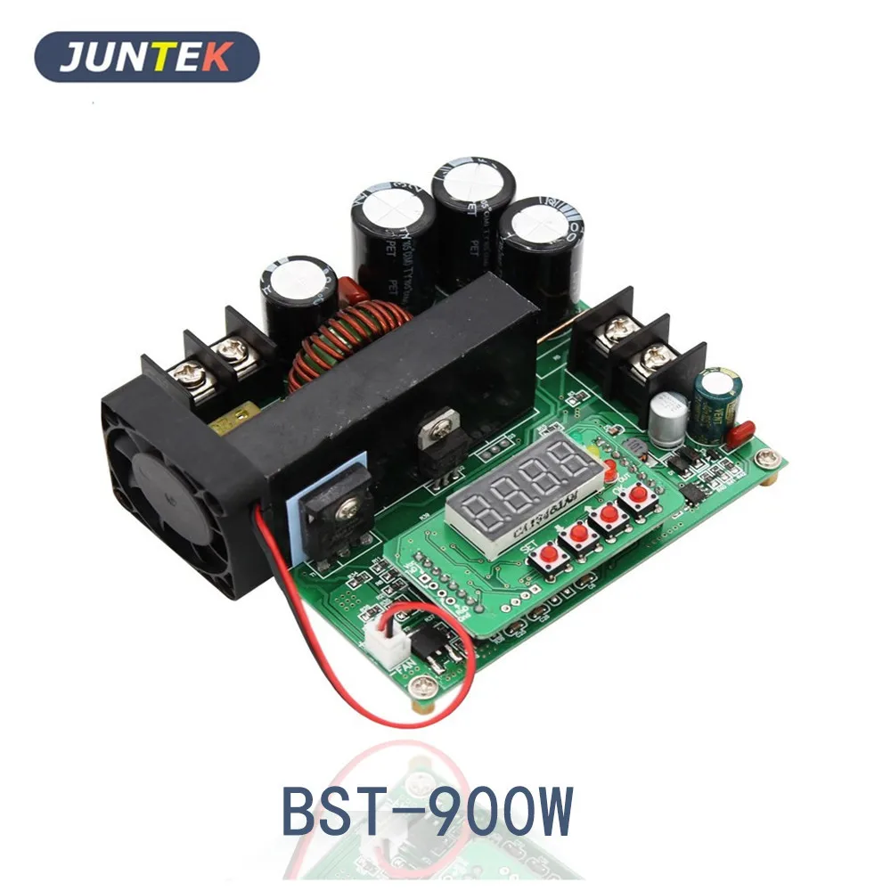 JUNTEK BST900W цифровой контроль постоянного тока регулятор напряжения постоянного тока diy повышающий преобразователь модуль от 0 до 80 В до 10-120 в JUNTEK BST900W цифровой контроль постоянного тока регулятор напряжения постоянного тока diy повышающий преобразователь модуль от 0 до 80 В до 10-120 в