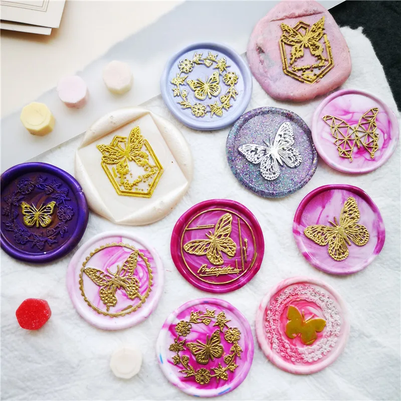 Милые печати с бабочками изысканный Краски набор восковых печатей DIY старинная