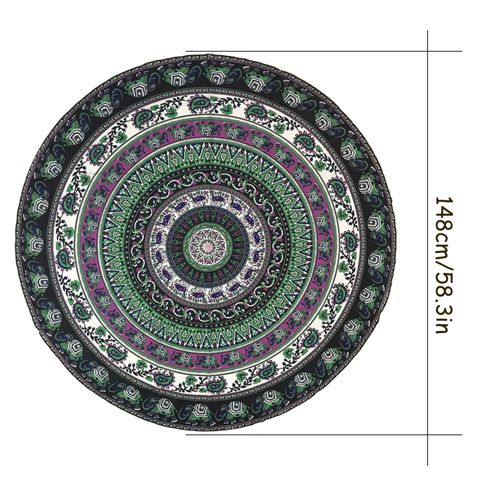 

Beach toy Round Beach Towel Large Sand Proof Beach Blanket Circle Meditation 58inch