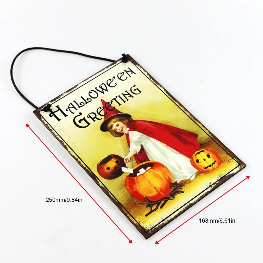 Новинка Хэллоуин маленькая девочка деревянные украшения настенные подвески