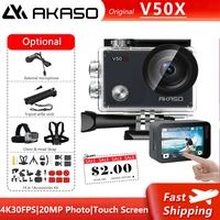 akaso v50x wifi action camera native 4k30fps 2 eis touch screen 170%c2%b0 view 131ft waterproof video recording cameras sports cam