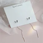 Серьги-подвески женские, серебристого цвета, с бабочками, летние, 2021