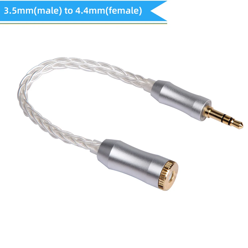 3.5mm to 4.4 mm FDBRO 8 ядро серебрение Медь кабель 2,5/3,5/4,4 мм MaleTo 2,5/3,5/4,4 мм Женский сбалансированный конвертирование аудио кабель провод для наушников - Цвет: 3.5mm to 4.4 mm