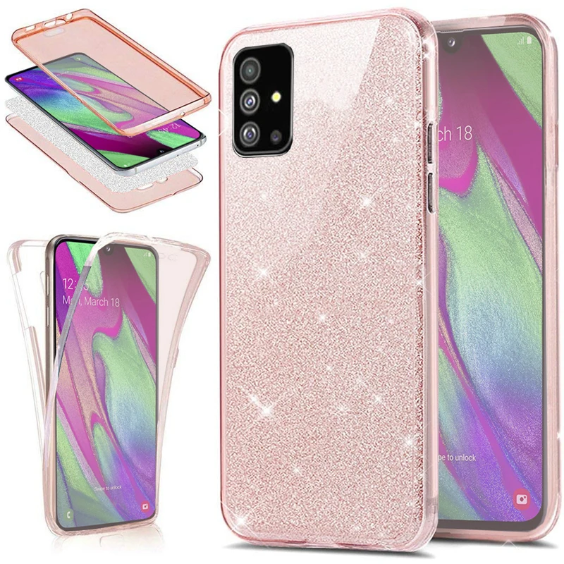Чехол для Samsung Galaxy S20 S10 S9 S8 Plus A51 A81 A91 A01 A41 Note 10 Lite с полным покрытием блестящий из