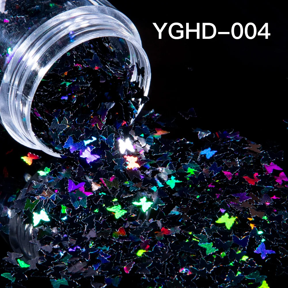 1 коробка голографические хлопья бабочки 3D Блестки для ногтевого дизайна блестки