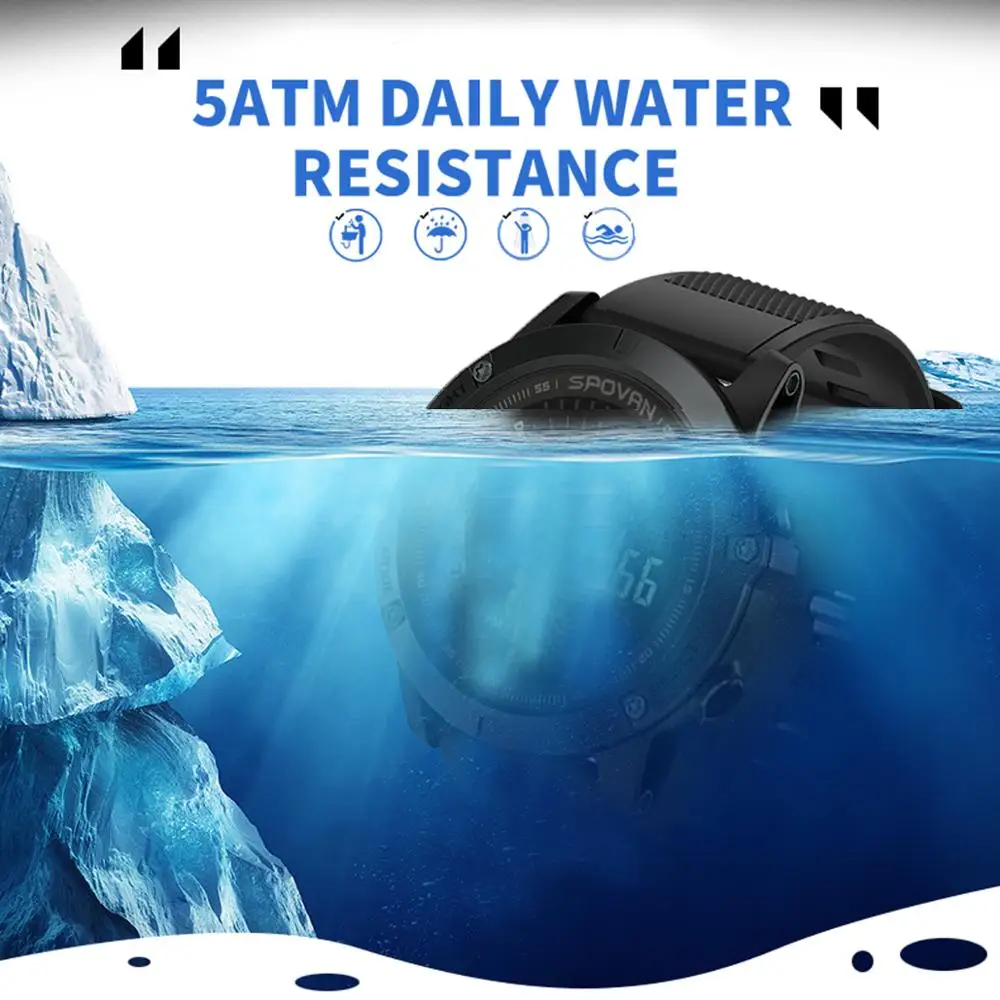 SPOVAN спортивные уличные часы Шагомер Smartwatch шаг трекер будильник повседневные