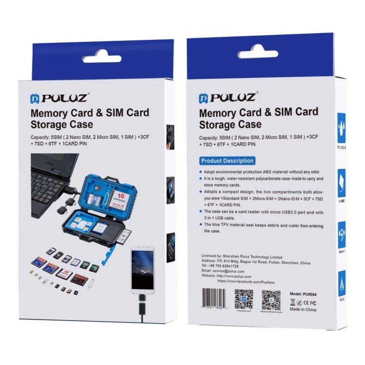 Чехол для карт памяти PULUZ поддержка 1 стандартной SIM-карты 2 Micro-SIM Nano-SIM 3 CF 7 SD 6 TF PIN