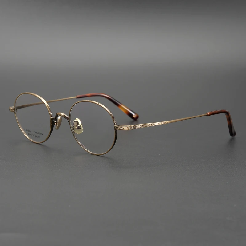

Zerosun Titanium Eyeglasses Men Small Round Glasses Frame Man Vintage Lennon Spectacle Myopia Anti Blue Photochromic Progressive