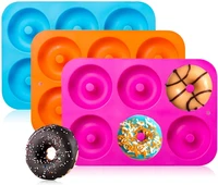 new 6 cavity donut mold diy cake mould chocolate biscuit cake mold non stick reusable candy 3d mold silicone donut baking pan