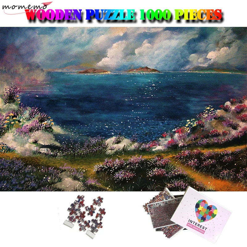 

Пазл MOMEMO приозерный пейзаж, деревянный, 1000 шт., для взрослых, красивый пейзаж, картина маслом игр-пазлов, игрушки