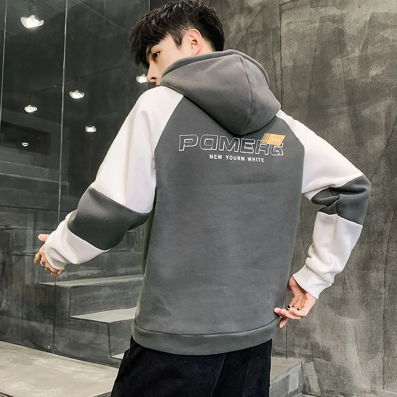 

Ymwmhu 2021 New Sweatshirt with Cap Long Sleeve Fashion Men Hooded Hoodies Autumn and Winter Clothes Streetwear Clothes