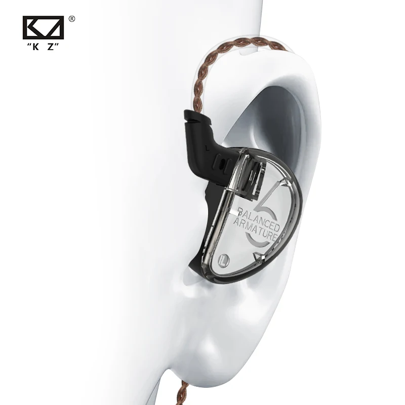 KZ AS06 наушники Сбалансированные арматура 3BA драйвер HIFI бас в ухо монитор Bluetooth