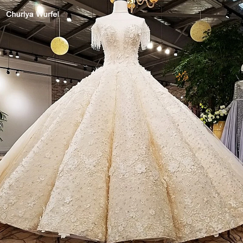 LS12470 свадебное платье 2018 Роскошное O образным вырезом для блузки с кружевами из