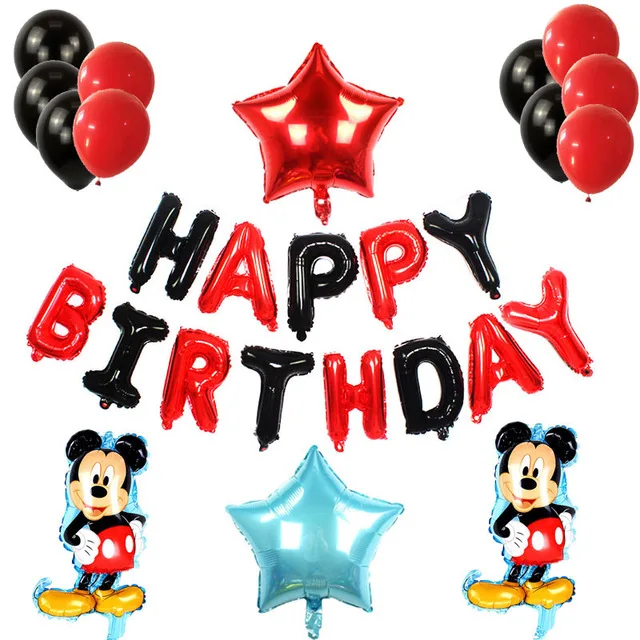 HBD MK SET2 KAMMIZAD 17 шт./лот anniversaire Микки красные цифры воздушные шары для 1. Украшения для дня рождения, Детские фольгированные баллоны Минни, балоны - Цвет: HBD MK SET2