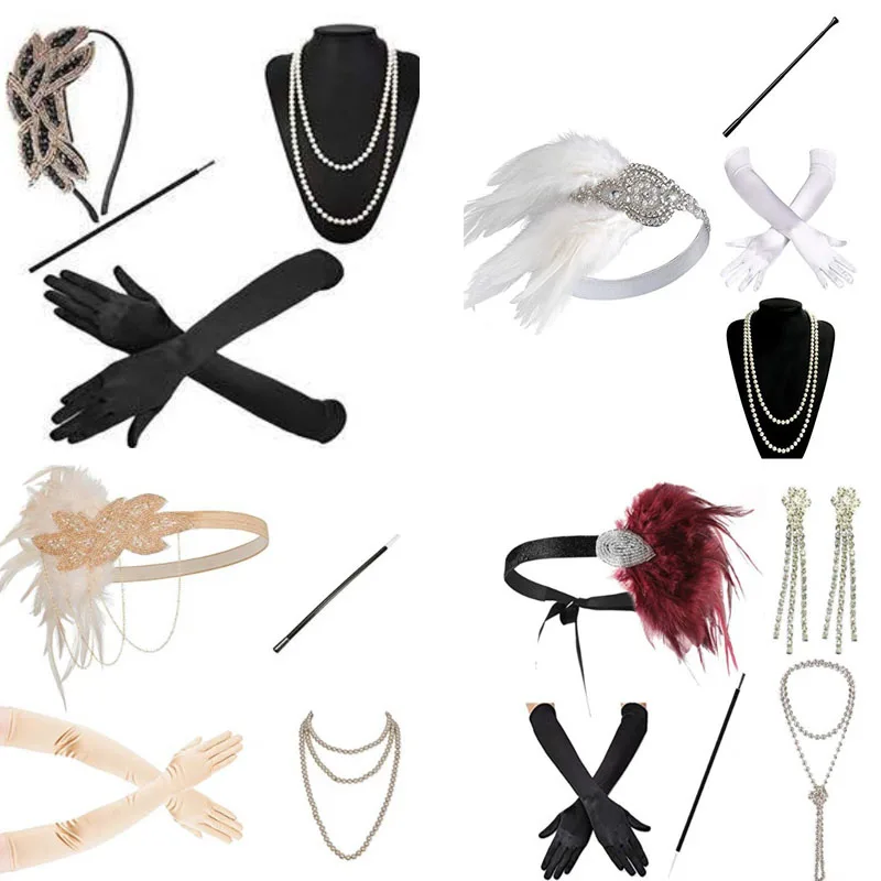 Аксессуары для платья в стиле 1920-х годов реквизит ретро вечеринки повязка на