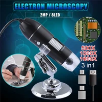 3 in 1 usb digital microscope 500x 1000x 1600x type c ios interface electron microscopes with 8 leds zoom magnifier endoscoped