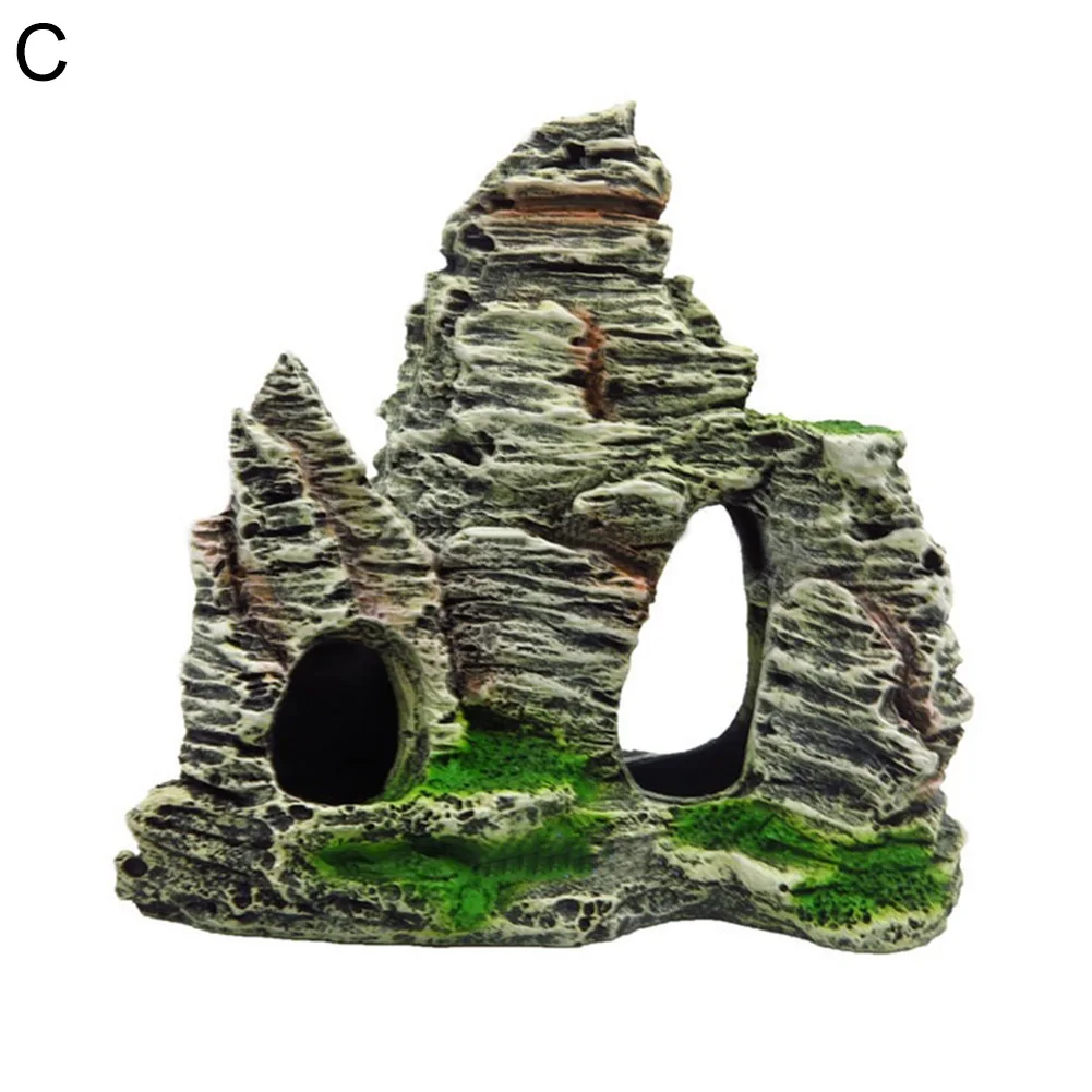 Искусственный мох камень из смолы горный аквариум скрывающая пещера декор