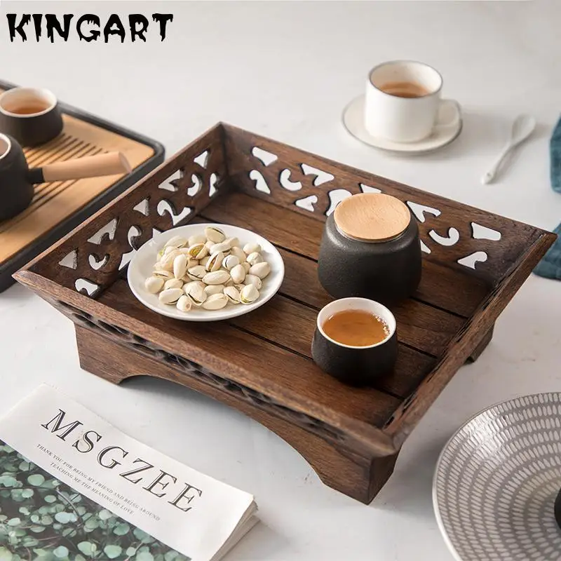 Кухонный деревянный поднос для фруктов деревянная тарелка еды настольное