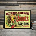 Игрушка Жюль черет, живопись с надписью Aux Buttes Chaumont, для друзей, в том же стиле, забавное изображение на холсте Моники для домашнего декора