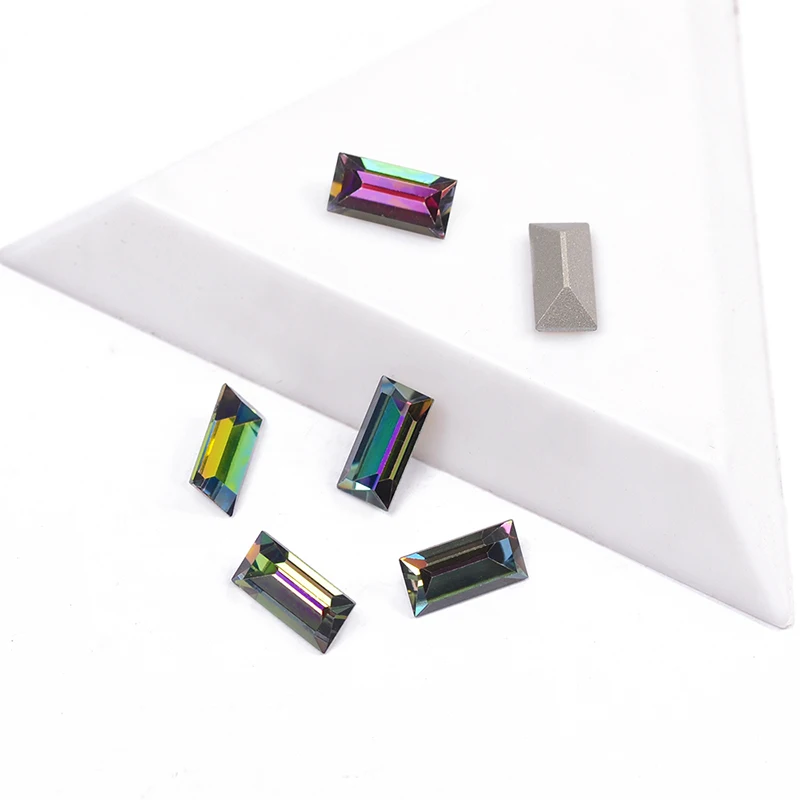 YANRUO 4501 5x10 мм VM Baguette Швейные кристаллы Стеклянные Камни DIY ремесла точка сзади